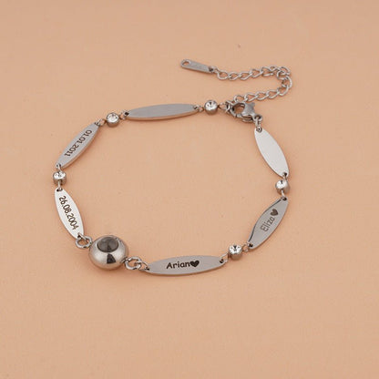 Photo projection engraving couple bracelet - jewelry - weilin.com
