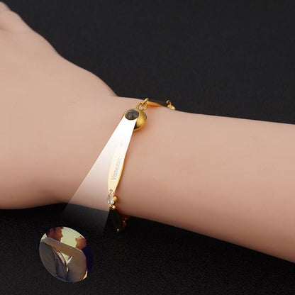 Photo projection engraving couple bracelet - jewelry - weilin.com