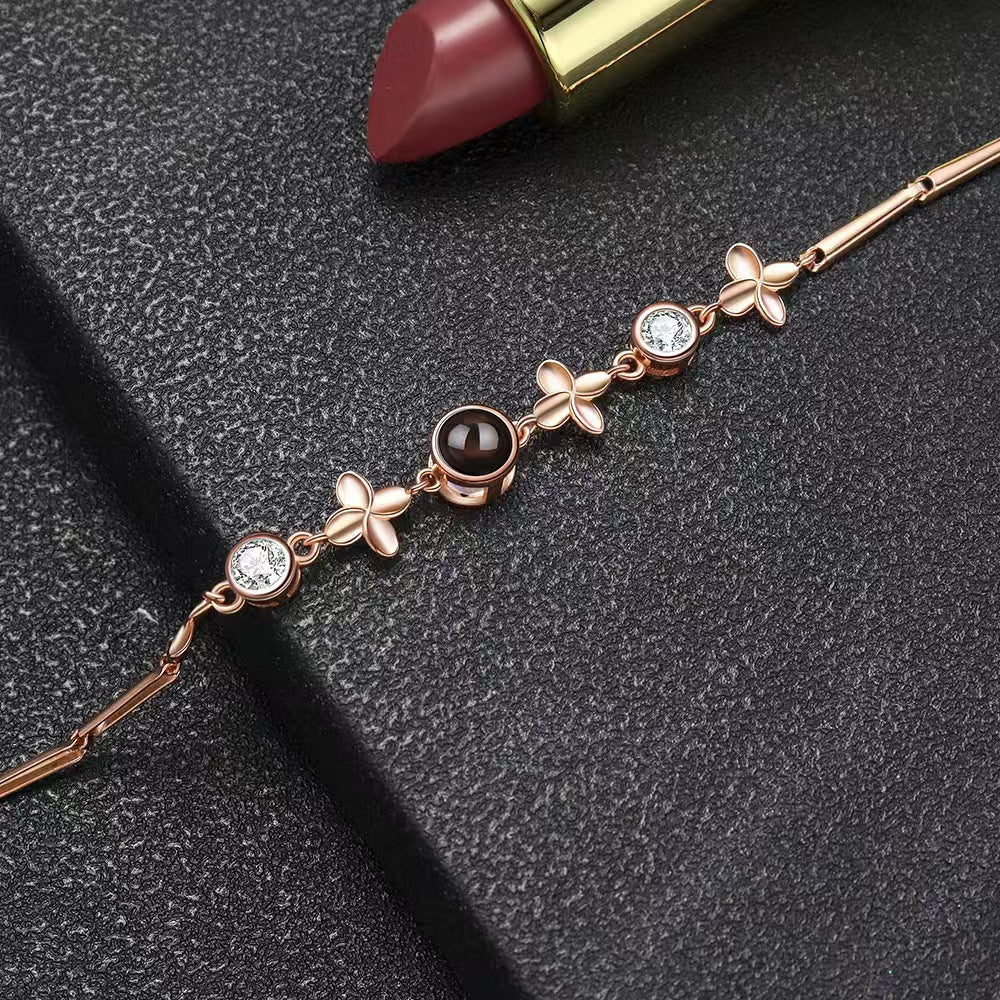 Photo projection four - leaf clover bracelet - jewelry - weilin.com