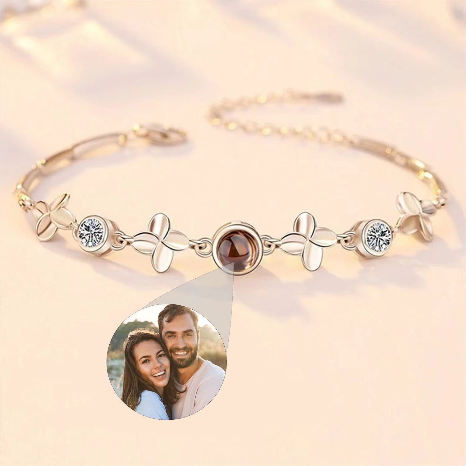 Photo projection four - leaf flower bracelet - jewelry - weilin.com