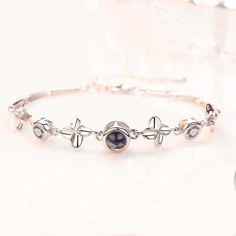Photo projection four - leaf flower bracelet - jewelry - weilin.com