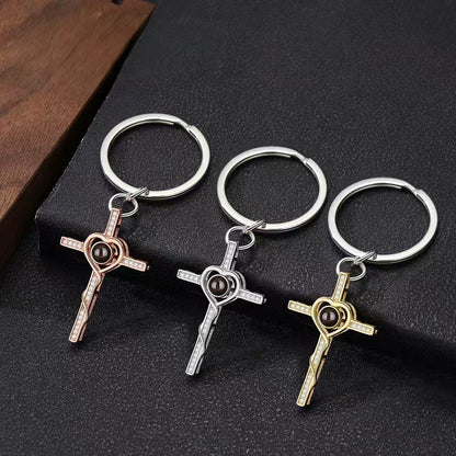 Photo Projection Heart Cross Necklace - jewelry - weilin.com