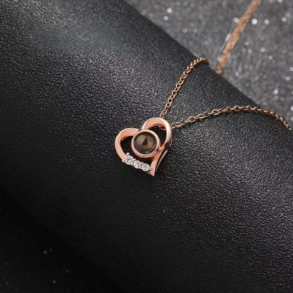 Photo Projection Heart Necklace - jewelry - weilin.com