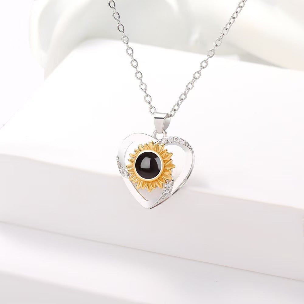 Photo Projection Heart Necklace - jewelry - weilin.com