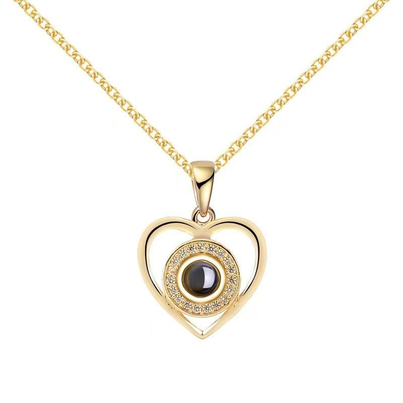 Photo Projection Heart Necklace - jewelry - weilin.com
