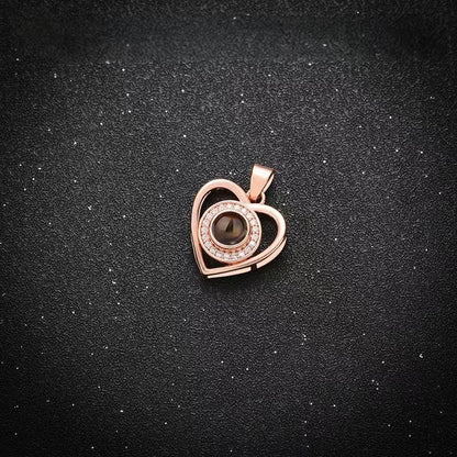 Photo Projection Heart Necklace - jewelry - weilin.com