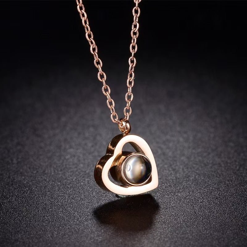 Photo Projection Heart Necklace - jewelry - weilin.com