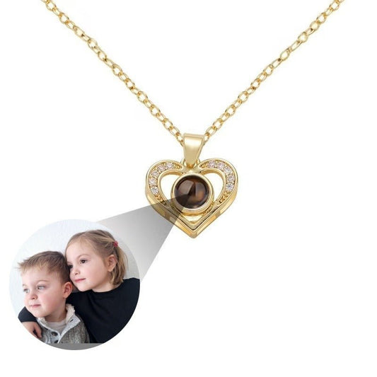 Photo Projection Heart Necklace - jewelry - weilin.com