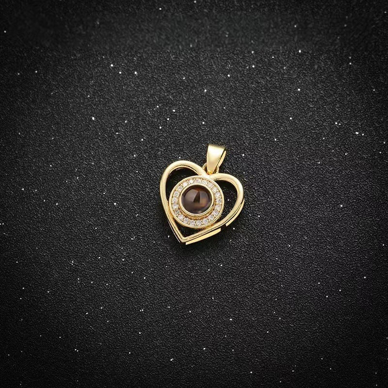 Photo Projection Heart Necklace - jewelry - weilin.com