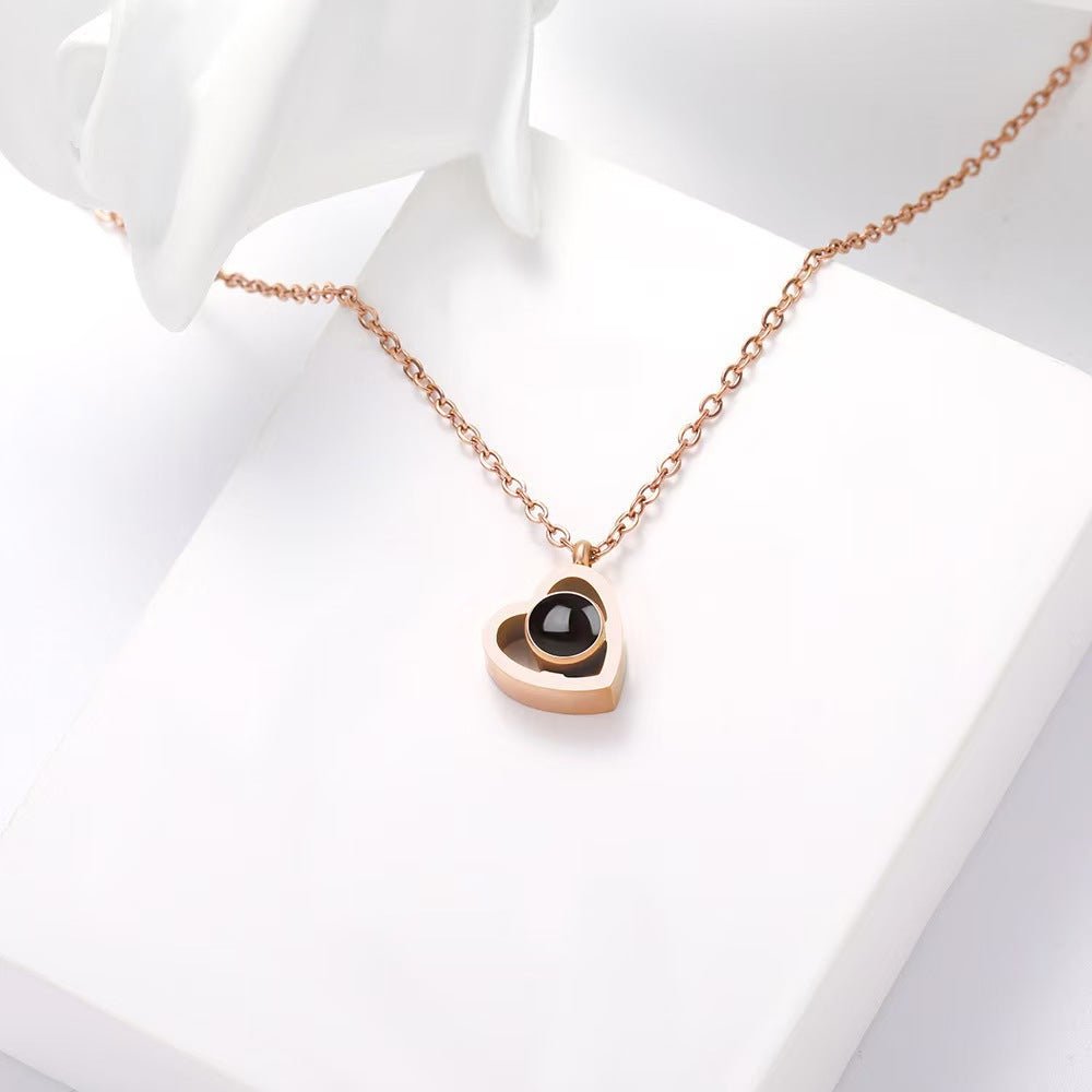 Photo Projection Heart Necklace - jewelry - weilin.com