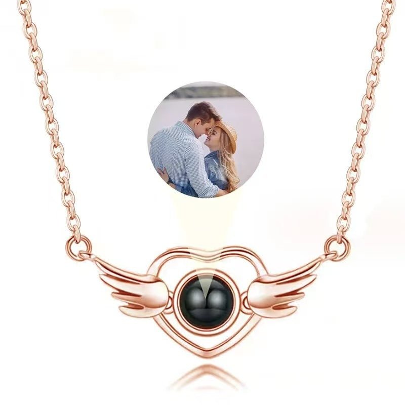 Photo Projection Heart Necklace - jewelry - weilin.com