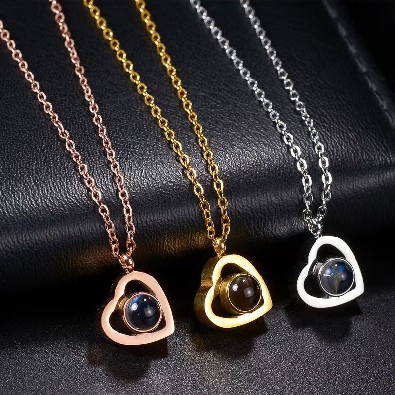 Photo Projection Heart Necklace - jewelry - weilin.com
