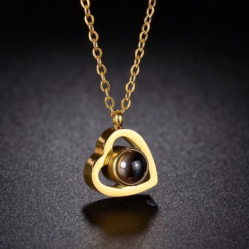 Photo Projection Heart Necklace - jewelry - weilin.com