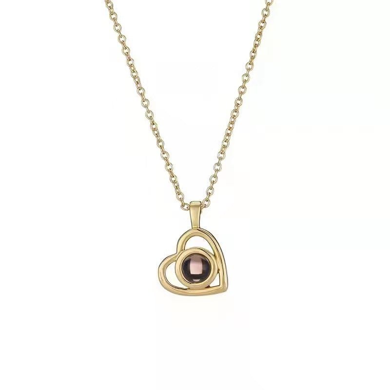 Photo Projection Heart Necklace - jewelry - weilin.com