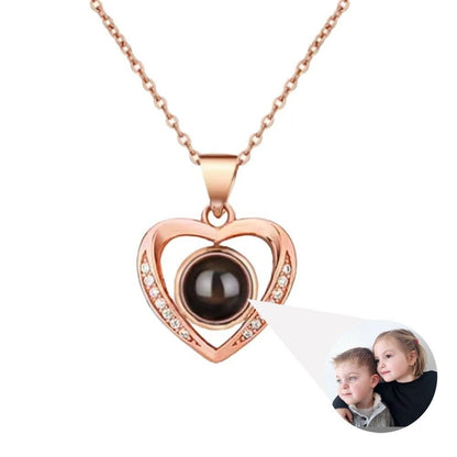 Photo Projection Heart Necklace - jewelry - weilin.com