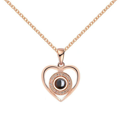 Photo Projection Heart Necklace - jewelry - weilin.com