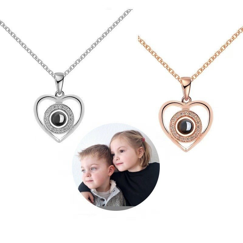 Photo Projection Heart Necklace - jewelry - weilin.com