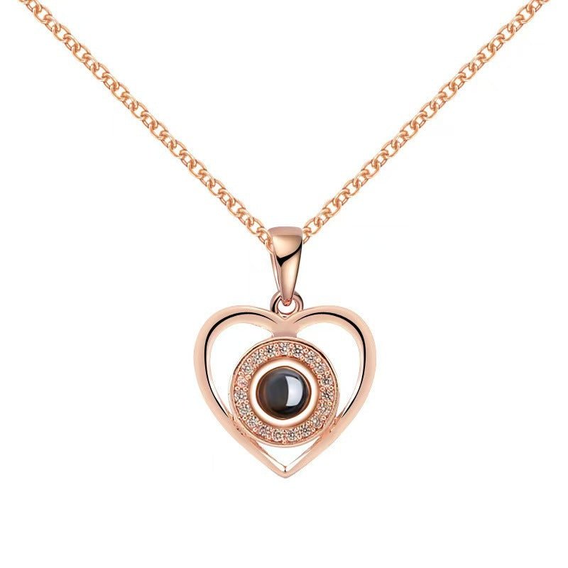 Photo Projection Heart Necklace - jewelry - weilin.com