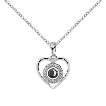 Photo Projection Heart Necklace - jewelry - weilin.com