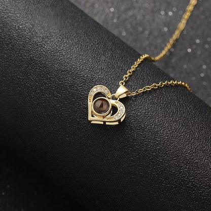 Photo Projection Heart Necklace - jewelry - weilin.com