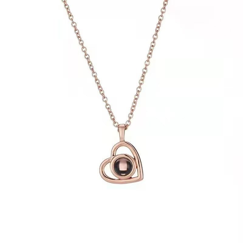 Photo Projection Heart Necklace - jewelry - weilin.com
