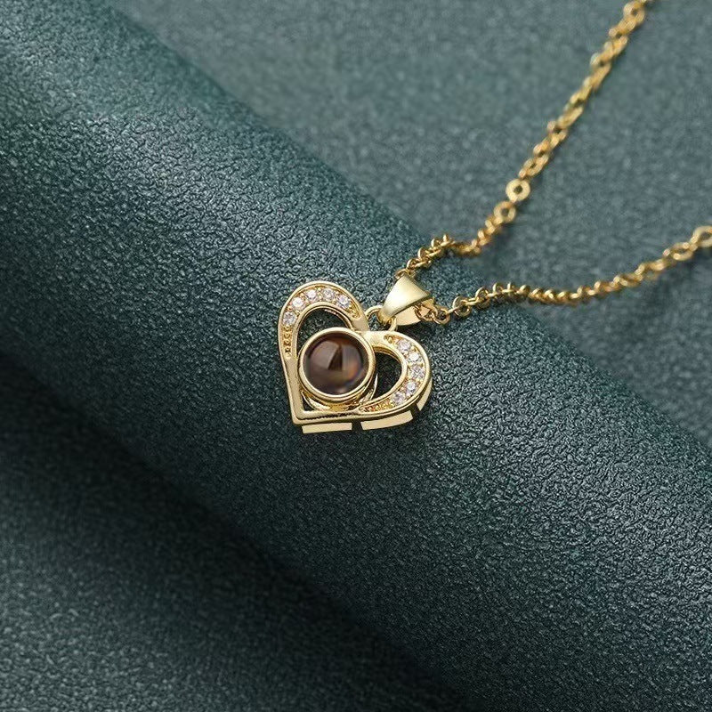 Photo Projection Heart Necklace - jewelry - weilin.com