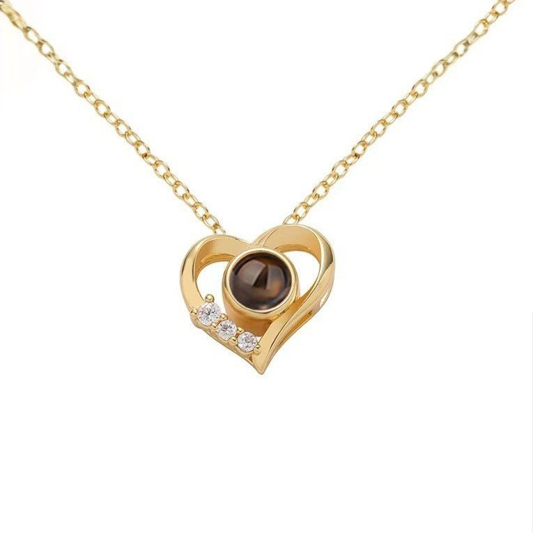 Photo Projection Heart Necklace - jewelry - weilin.com