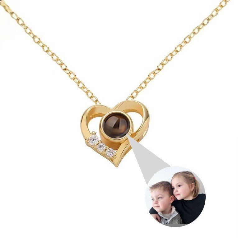 Photo Projection Heart Necklace - jewelry - weilin.com