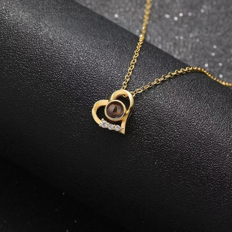 Photo Projection Heart Necklace - jewelry - weilin.com