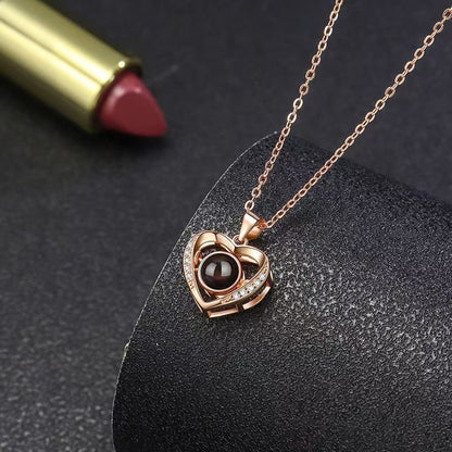 Photo Projection Heart Necklace - jewelry - weilin.com