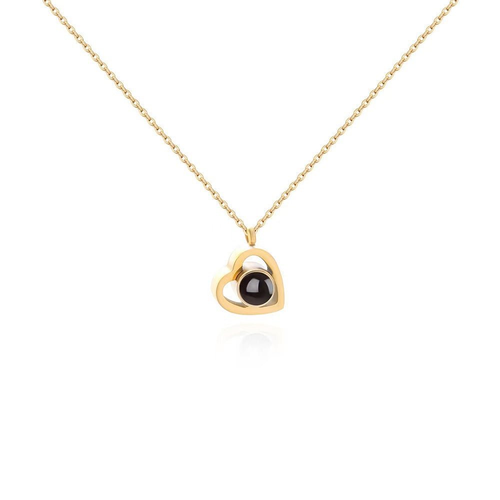 Photo Projection Heart Necklace - jewelry - weilin.com