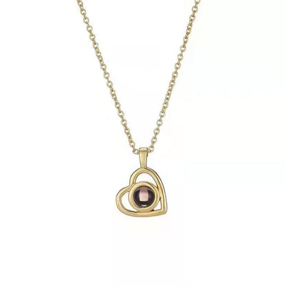 Photo Projection Heart Necklace - jewelry - weilin.com