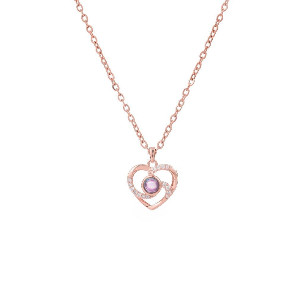 Photo Projection Heart Necklace - jewelry - weilin.com