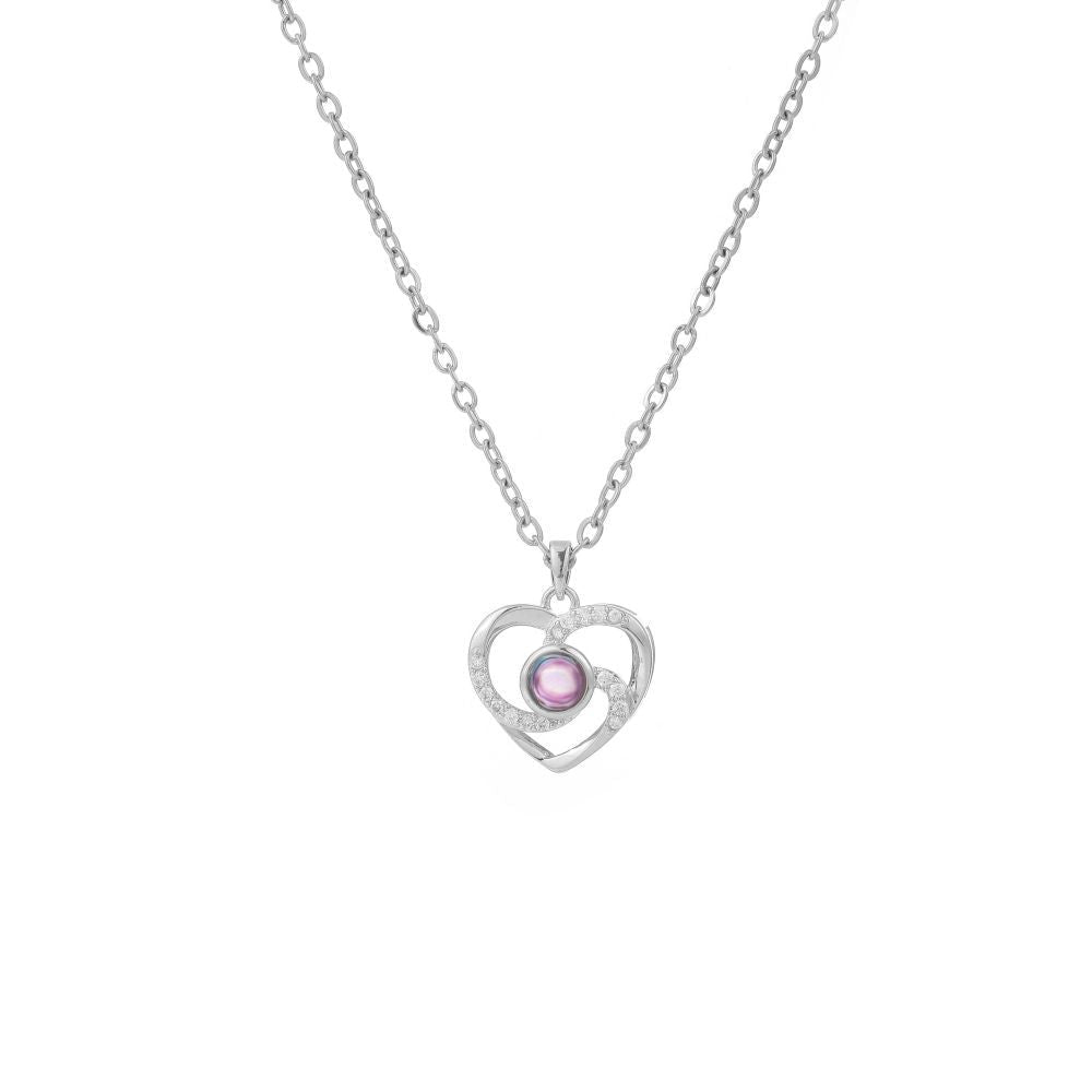 Photo Projection Heart Necklace - jewelry - weilin.com
