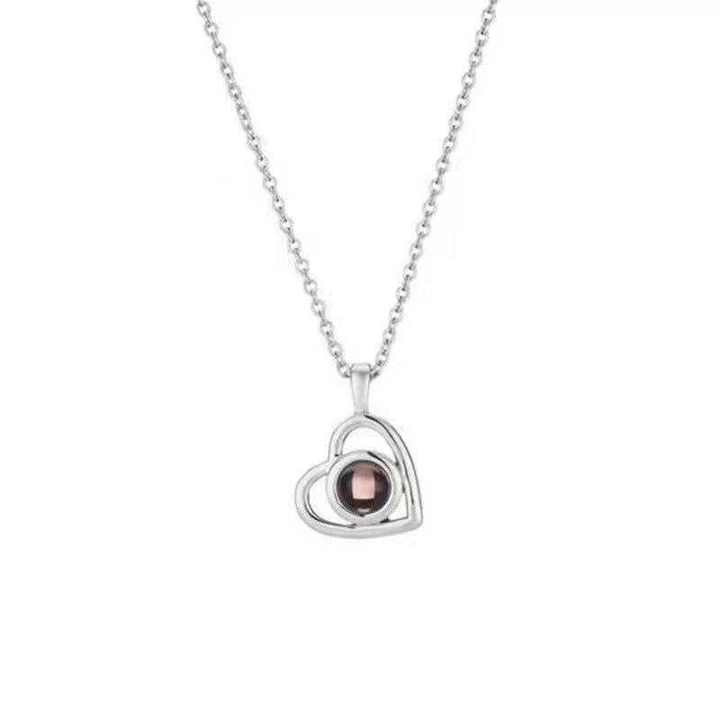 Photo Projection Heart Necklace - jewelry - weilin.com