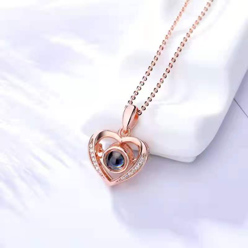 Photo Projection Heart Necklace - jewelry - weilin.com