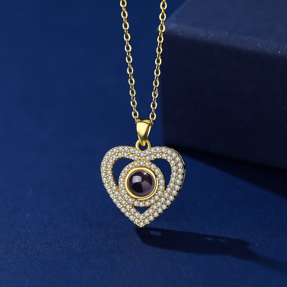 Photo Projection Heart Pendant Necklace - jewelry - weilin.com