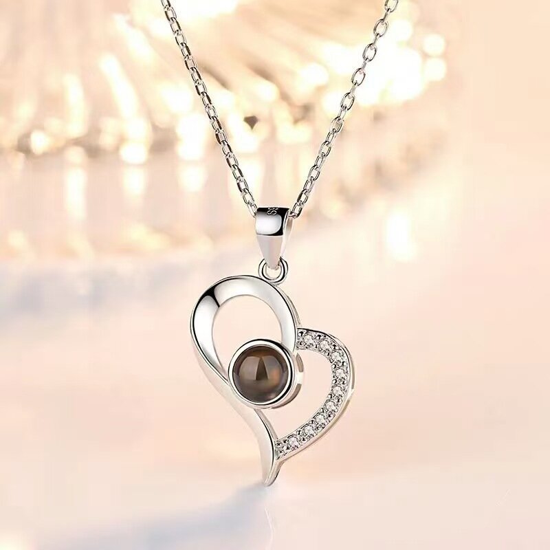 Photo Projection Heart Pendant Necklace - jewelry - weilin.com