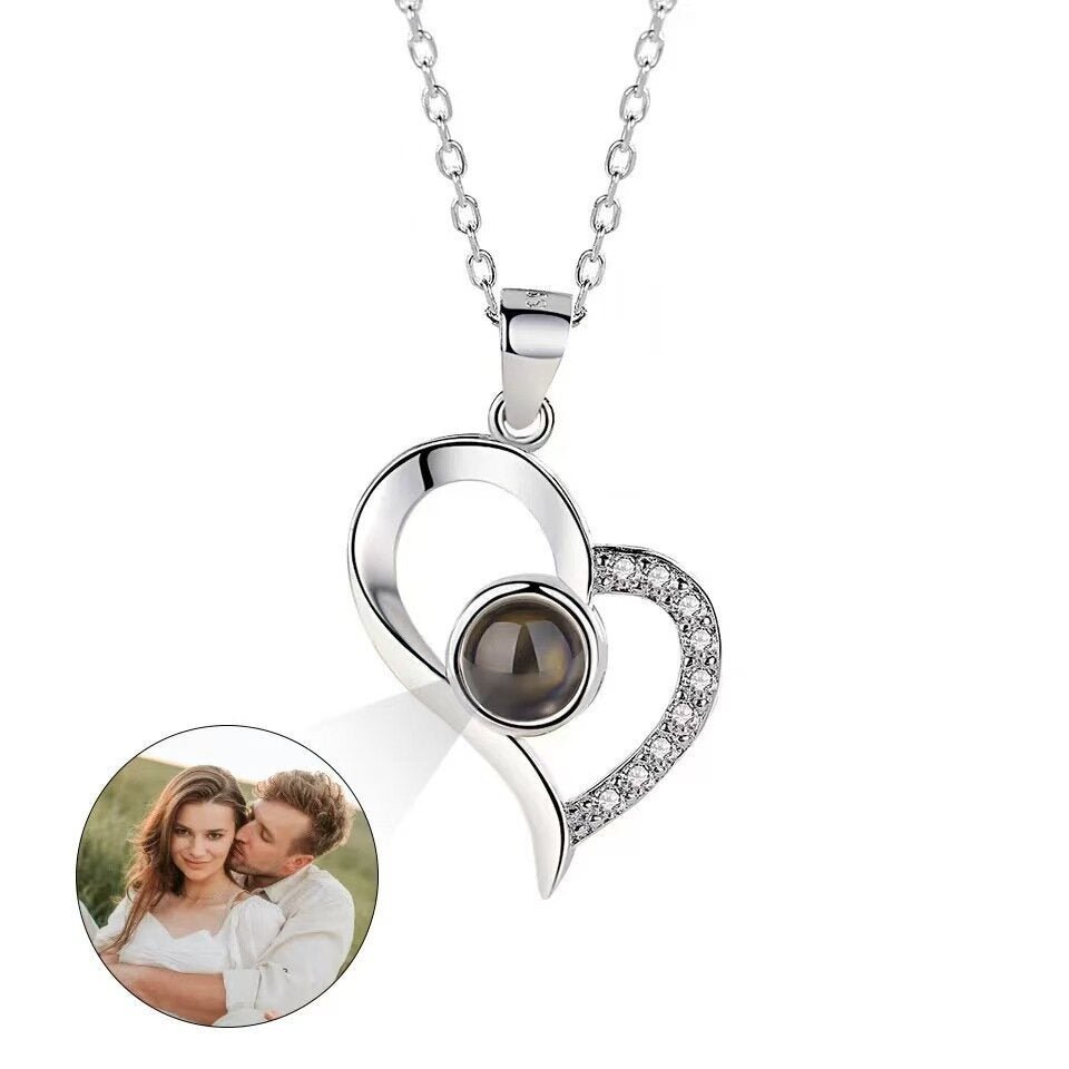 Photo Projection Heart Pendant Necklace - jewelry - weilin.com