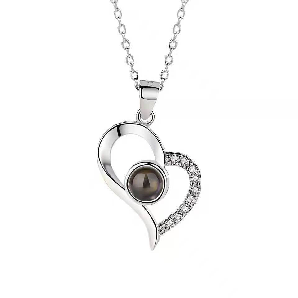 Photo Projection Heart Pendant Necklace - jewelry - weilin.com