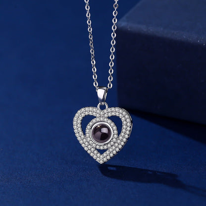 Photo Projection Heart Pendant Necklace - jewelry - weilin.com