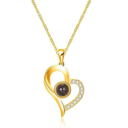 Photo Projection Heart Pendant Necklace - jewelry - weilin.com