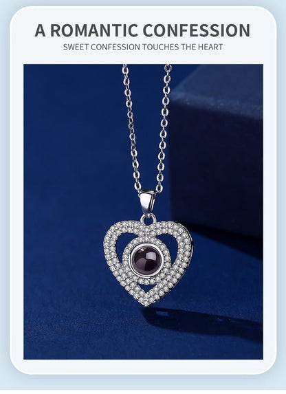 Photo Projection Heart Pendant Necklace - jewelry - weilin.com