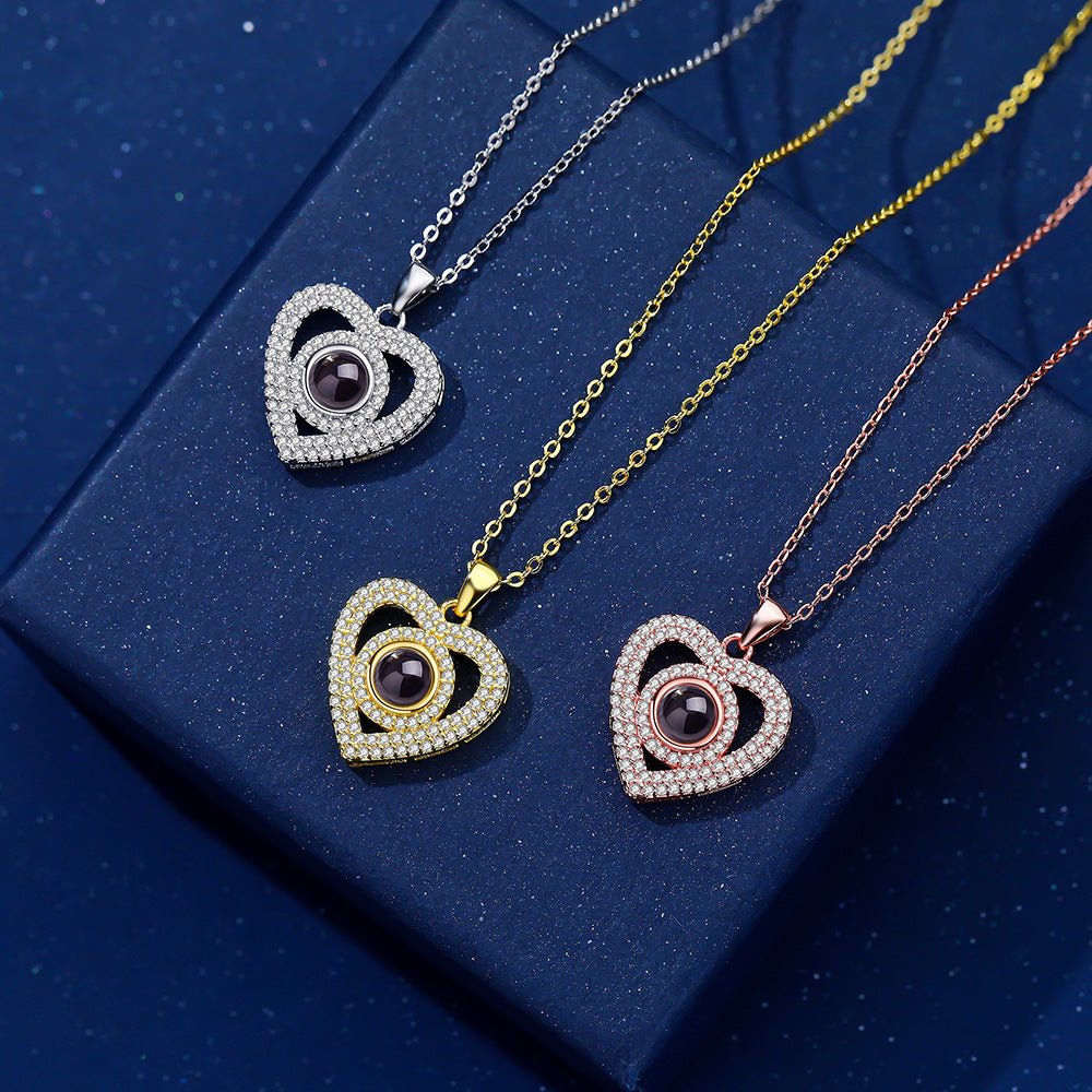 Photo Projection Heart Pendant Necklace - jewelry - weilin.com
