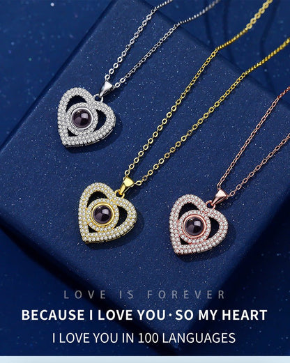 Photo Projection Heart Pendant Necklace - jewelry - weilin.com