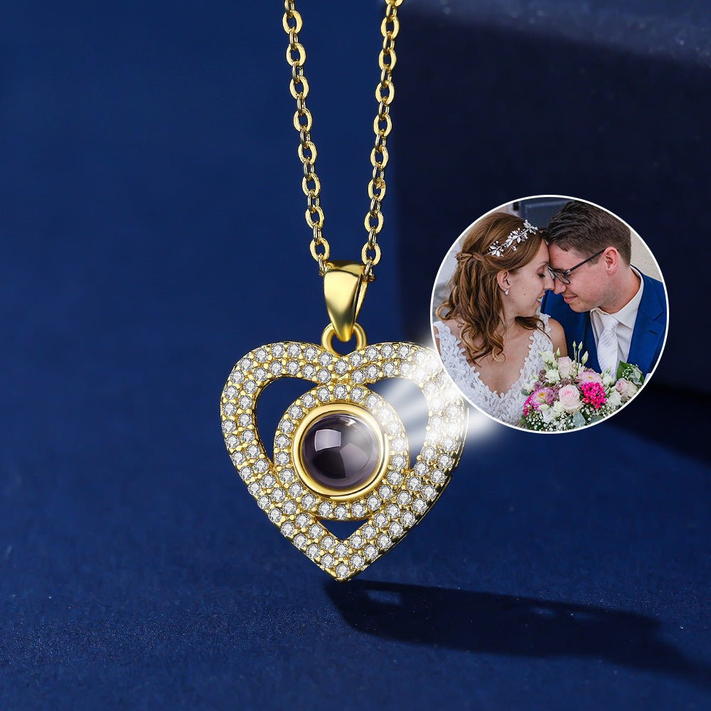 Photo Projection Heart Pendant Necklace - jewelry - weilin.com