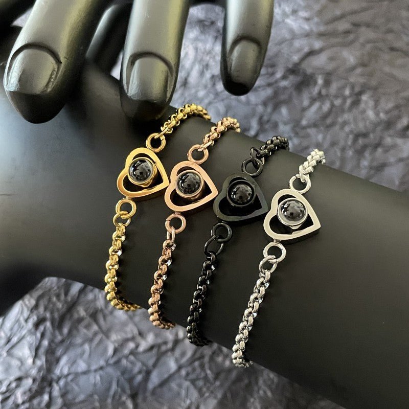 Photo projection heart shape bracelet - jewelry - weilin.com
