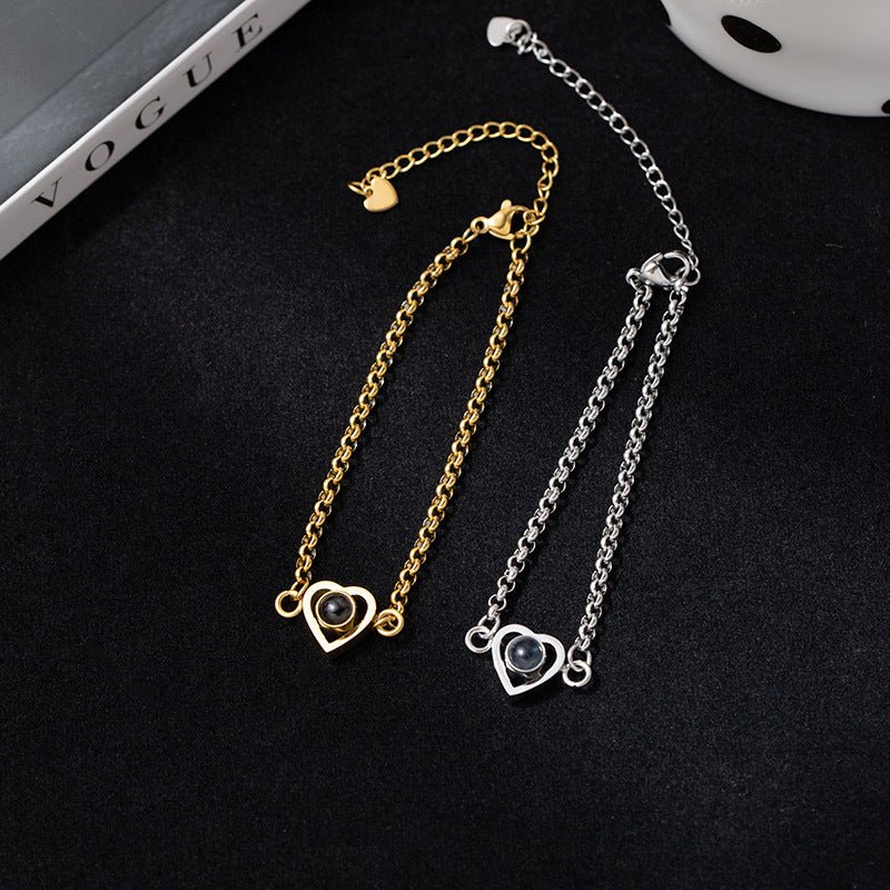 Photo projection heart shape bracelet - jewelry - weilin.com