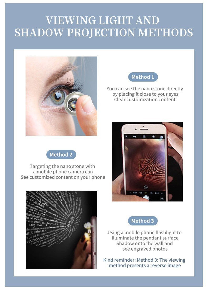 Photo Projection Heart - shaped Necklace - jewelry - weilin.com