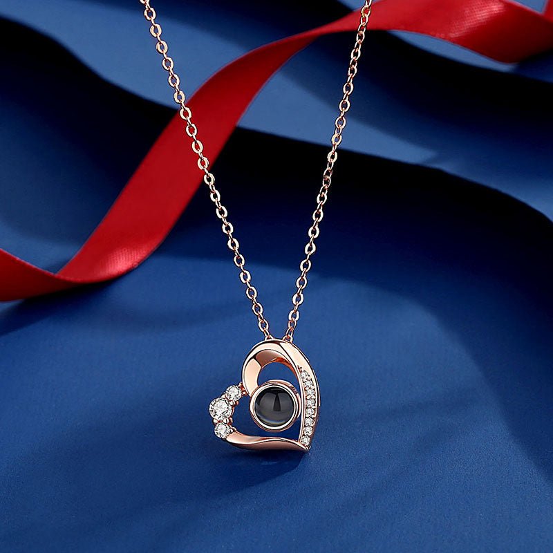 Photo Projection Heart - shaped Necklace - jewelry - weilin.com